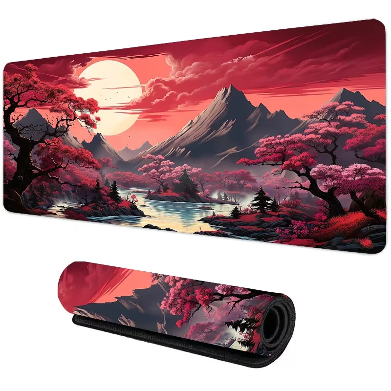 Gaming Keyboard Nearby - Sunset Mountain View Silicone Gaming Mouse