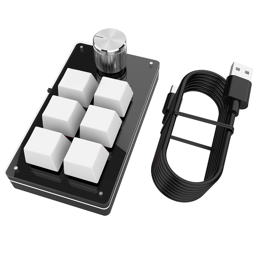 Gaming Keyboard 1 Hand - 6 Key 1 Knob One Handed
