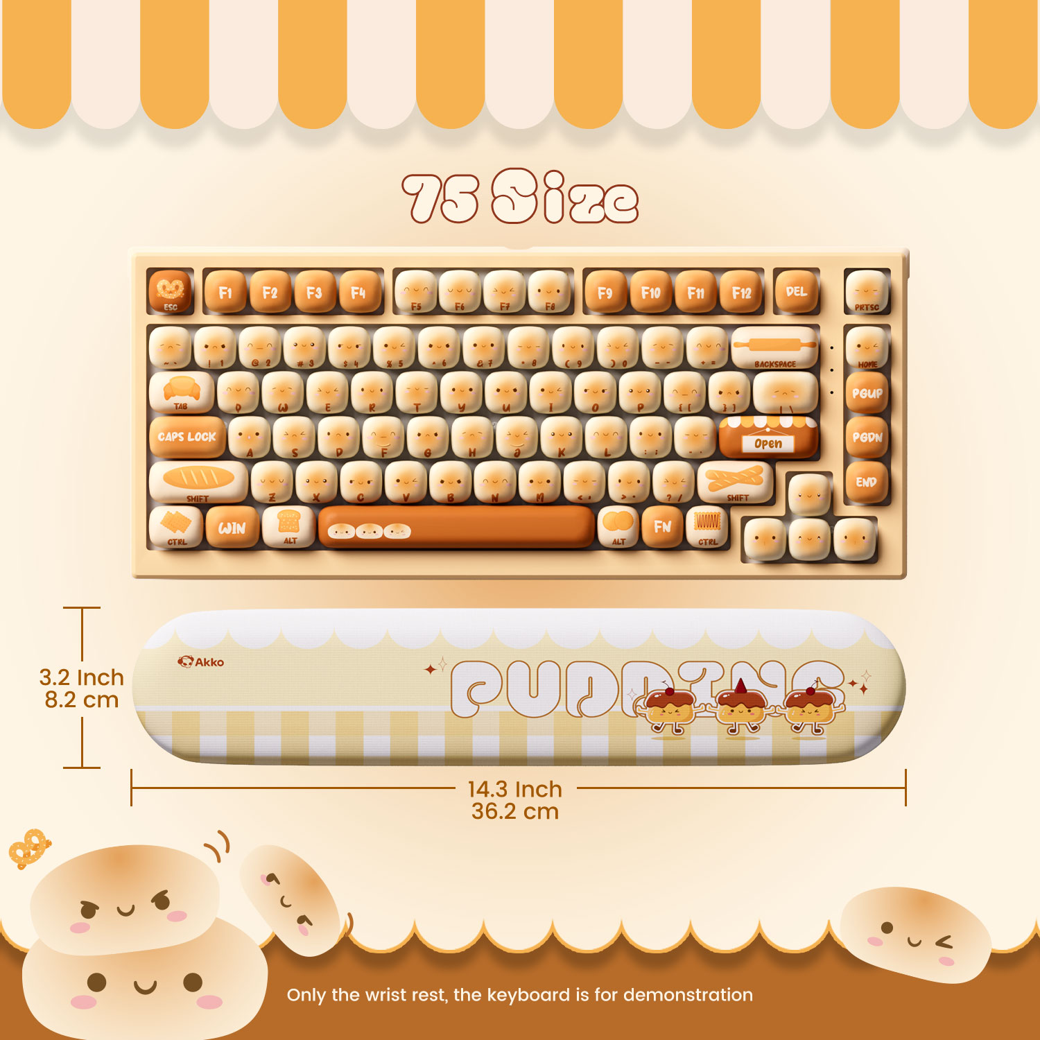Gaming Keyboard Ergonomics - Akko Pudding Buns Keyboard Wrist Rest