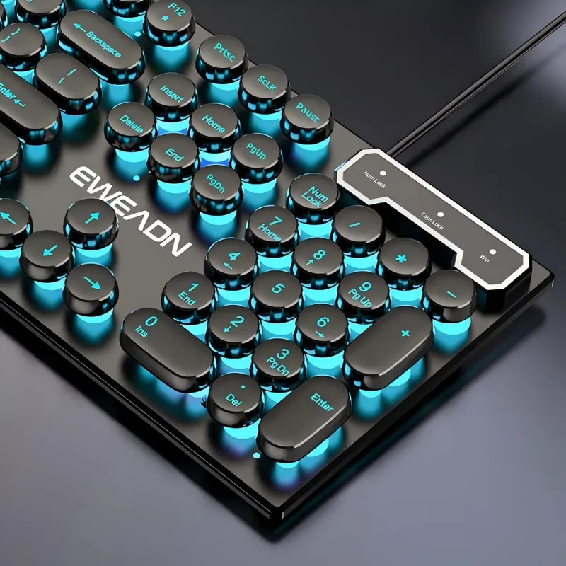 Gaming Keyboard Mouse Set - Retro Punk Mechanical Feel Keyboard Mouse