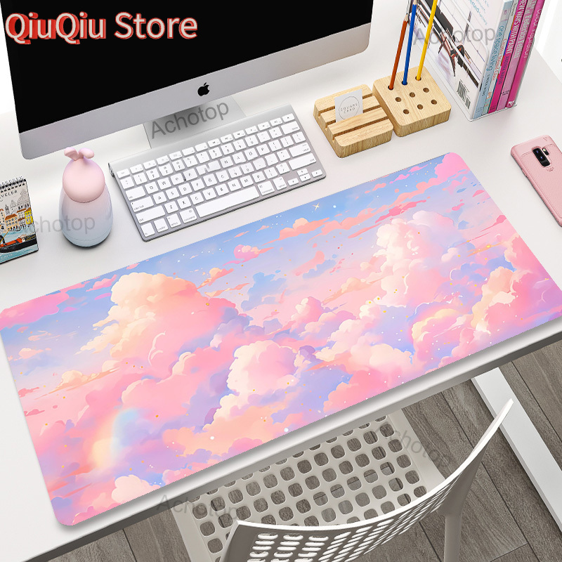 Keyboard Mouse Bundle Gaming - Pink Clouds Mouse Pad Gamer Mousepads