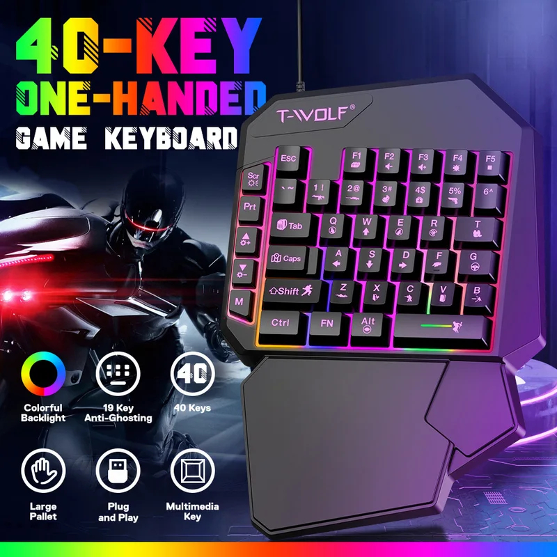 Gaming Keyboard 1 Hand - 5 In 1 Set 35keys One