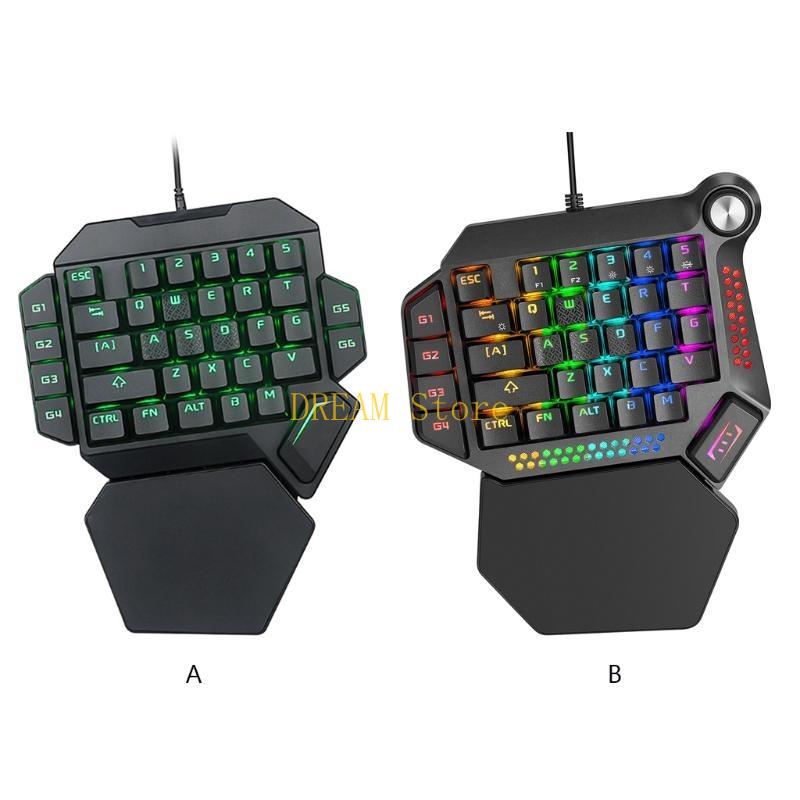 Gaming Keyboard 1 Hand - Single Hand RGB Luminous Backlit for