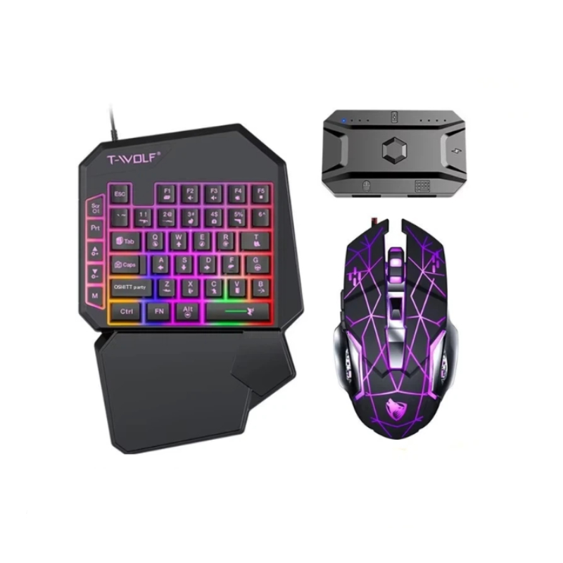 Gaming Keyboard 1 Hand - T-Wolf Tf950 5 In 1 One