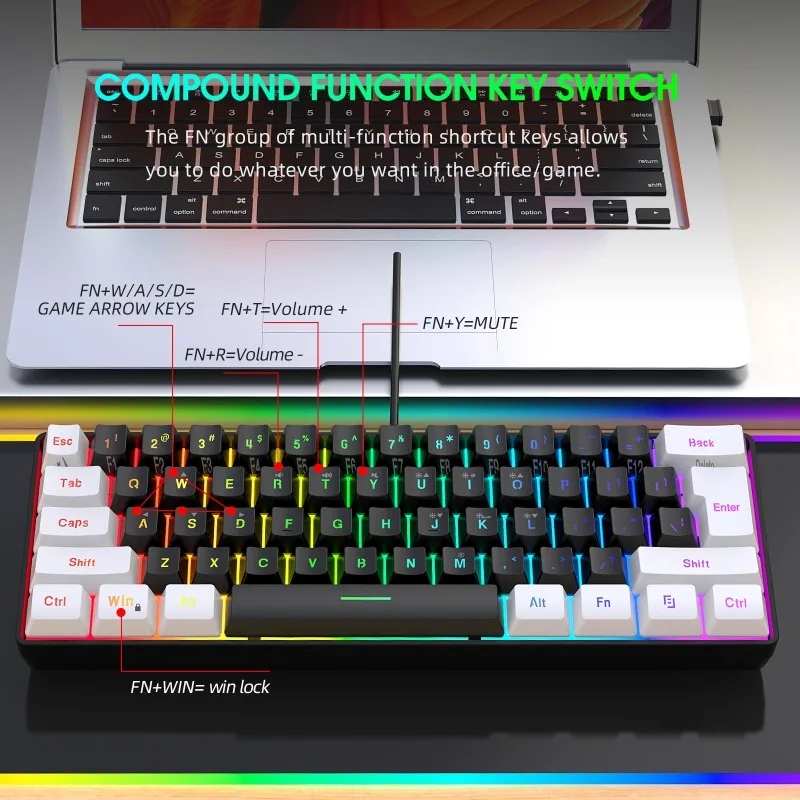 Keyboard and Mouse 60% Compute - Gaming Keyboard Mouse Set recension och pris