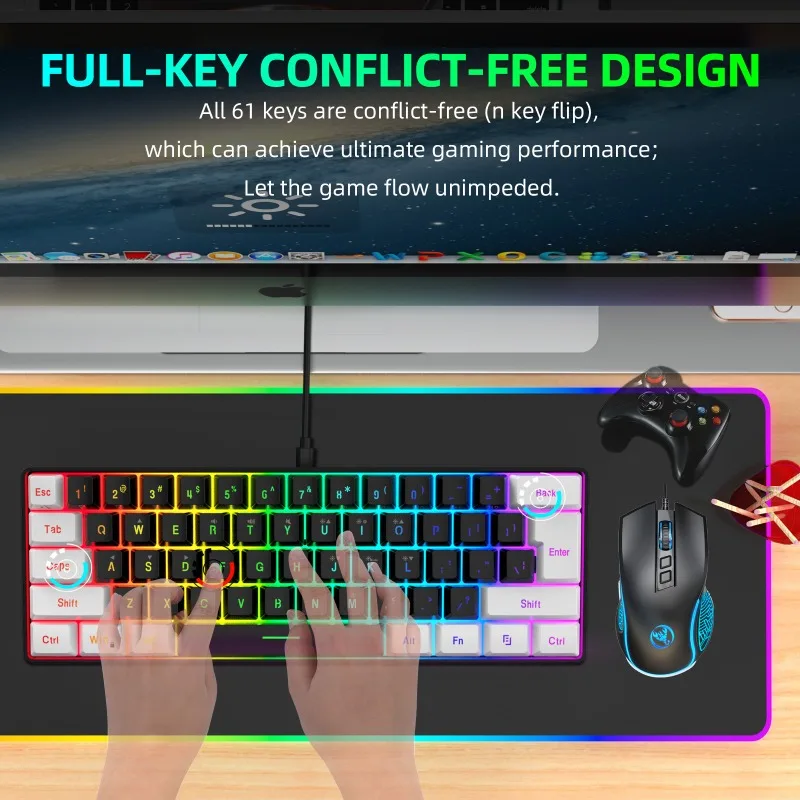 Keyboard and Mouse 60% Compute - Gaming Keyboard Mouse Set recension och pris