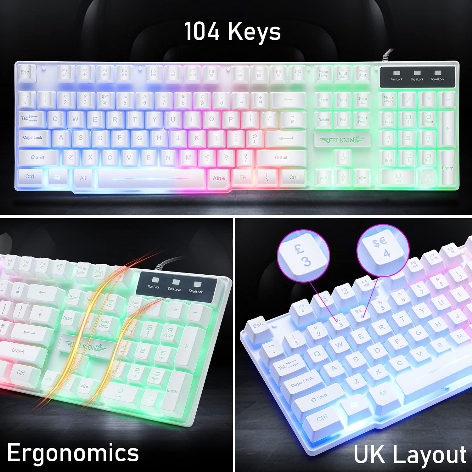 MAMBASNAKE T11 UK 100% Gaming  - Gaming Keyboard Mouse Set recension och pris
