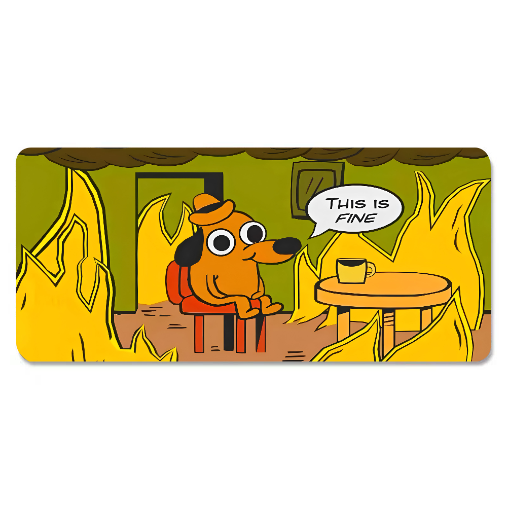 This Is Fine Dog Dachshund Mou - Gaming Keyboard Nearby recension och pris
