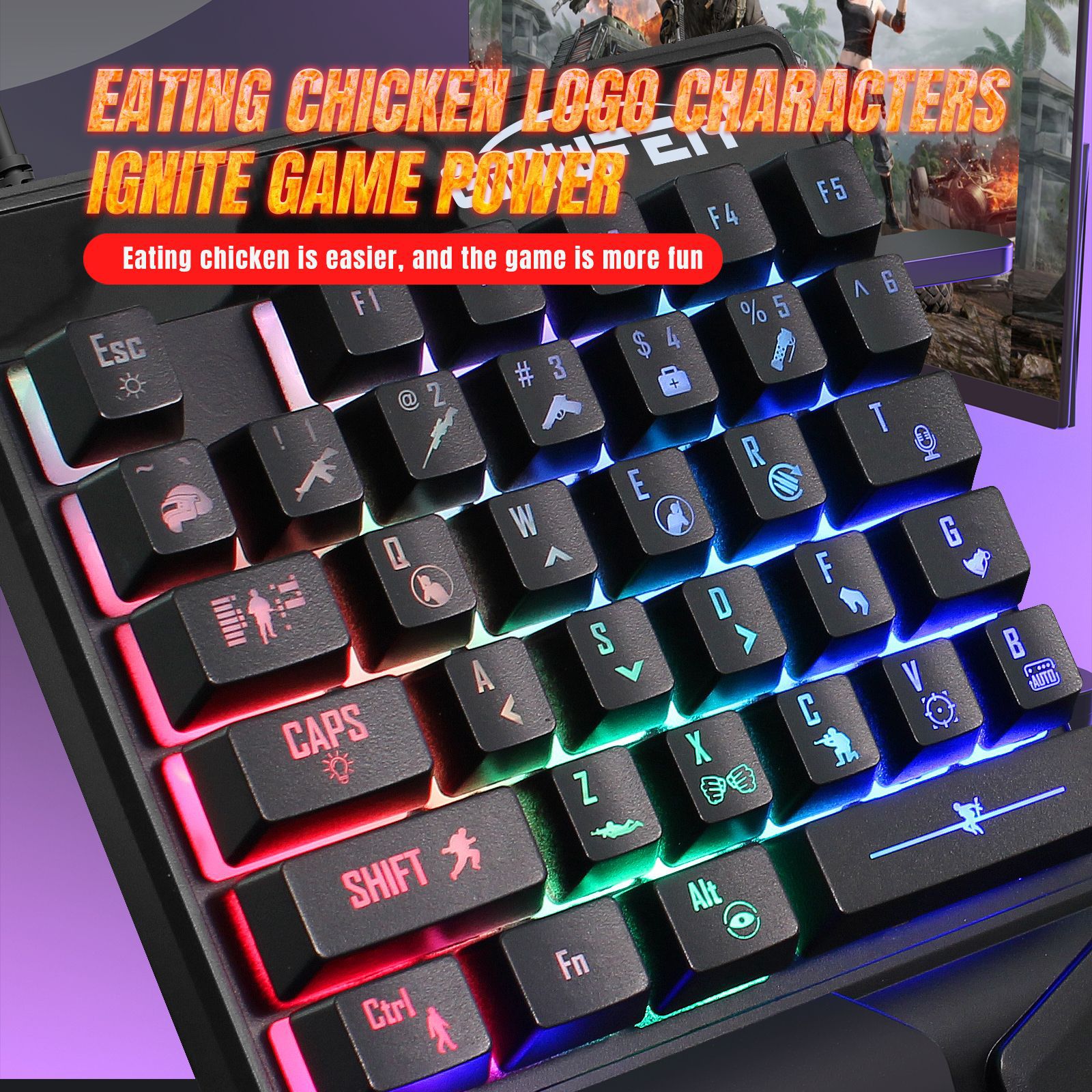 Single Hand Gaming Keyboard, 3 - Gaming Keyboard Half recension och pris