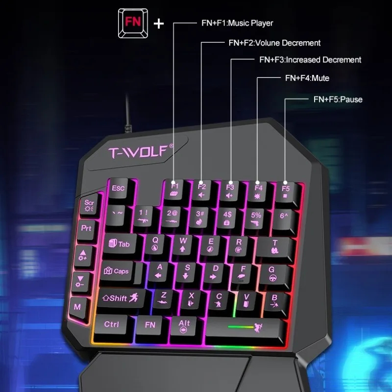 5 In 1 Set 35keys One Handedly - Gaming Keyboard 1 Hand recension och pris