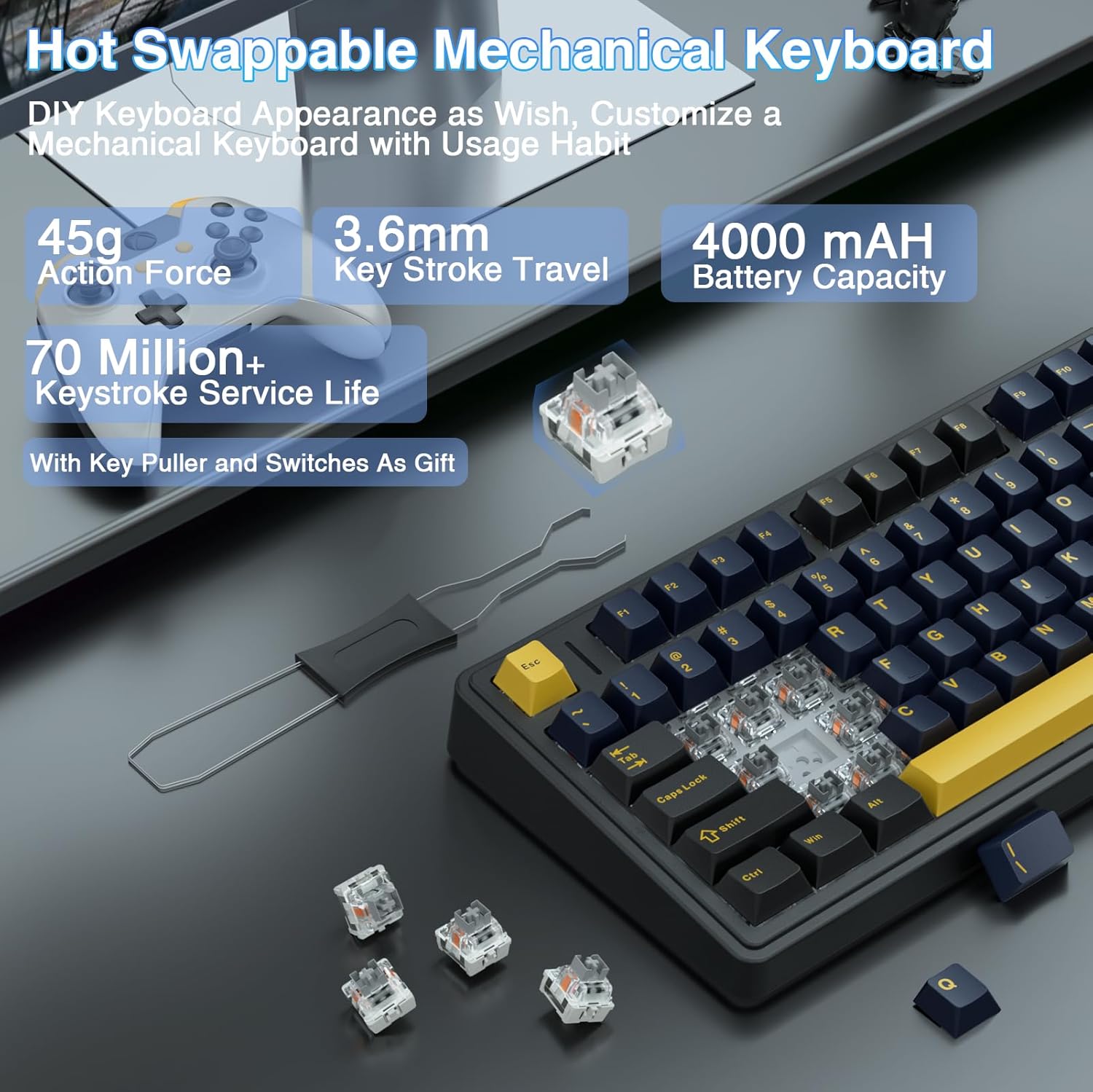 Aula F75 Mechanical Keyboard,  - Gaming Keyboard No Number Pad recension och pris