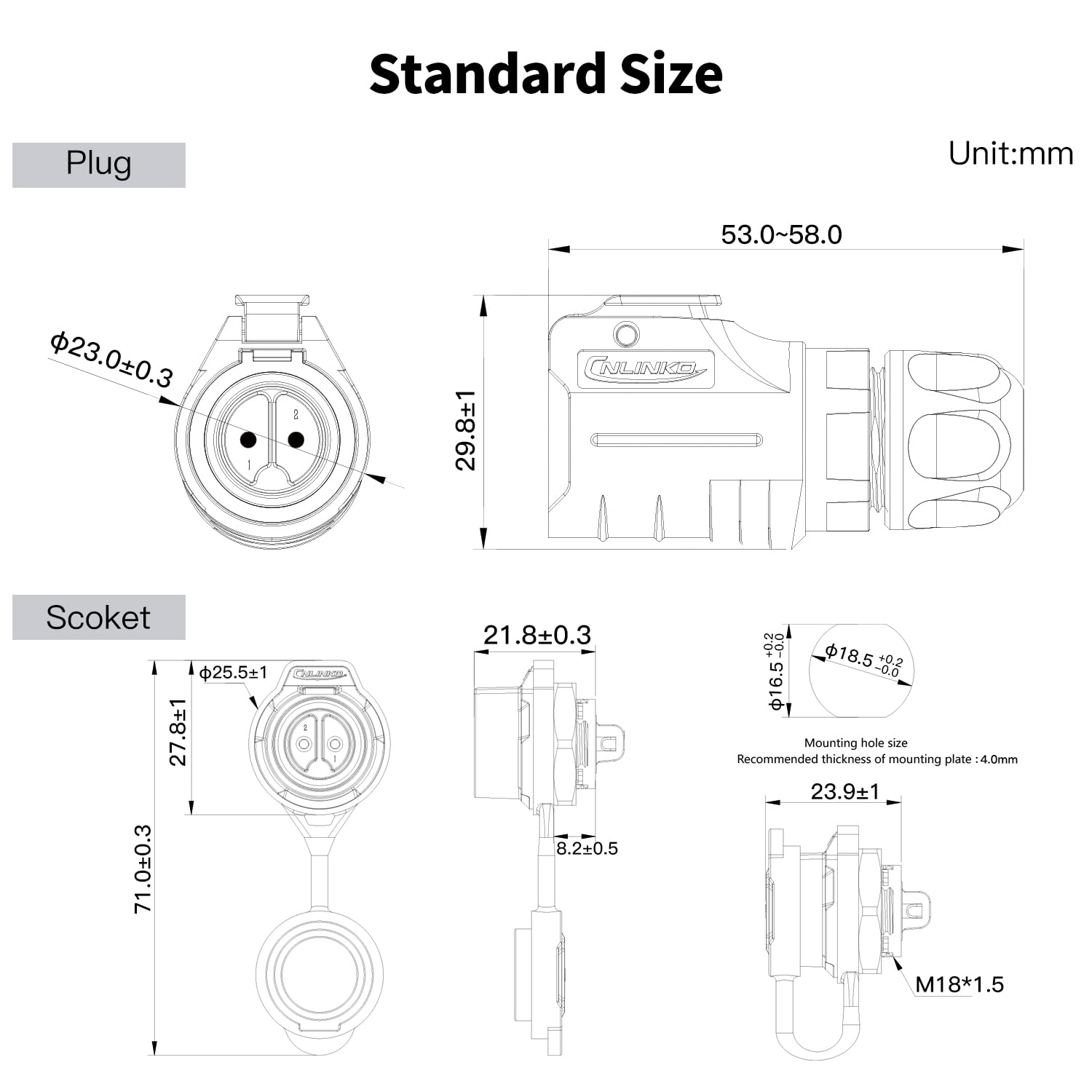 CNLINKO LP-16 Circular Aviatio - Aviator Connector Kit recension och pris