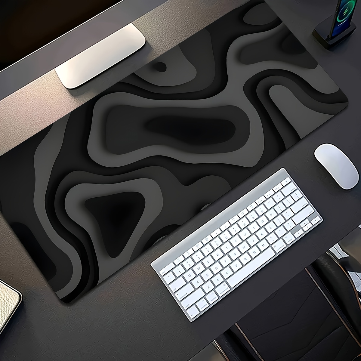 Black Gray Swirl Design Large  - Gaming Keyboard Brand recension och pris