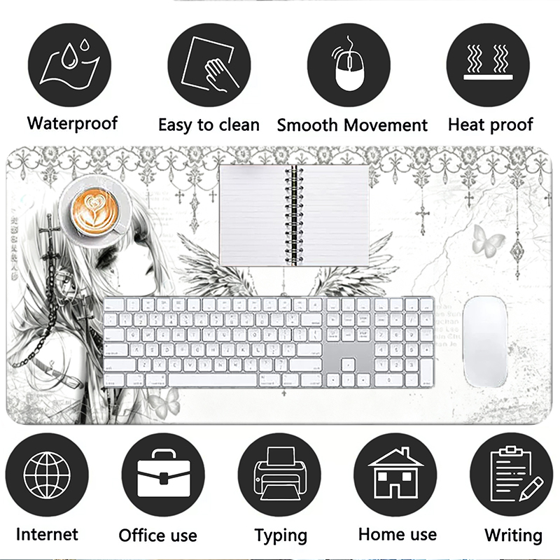 Leather Mousepad Black White A - Gaming Keyboard Nearby recension och pris