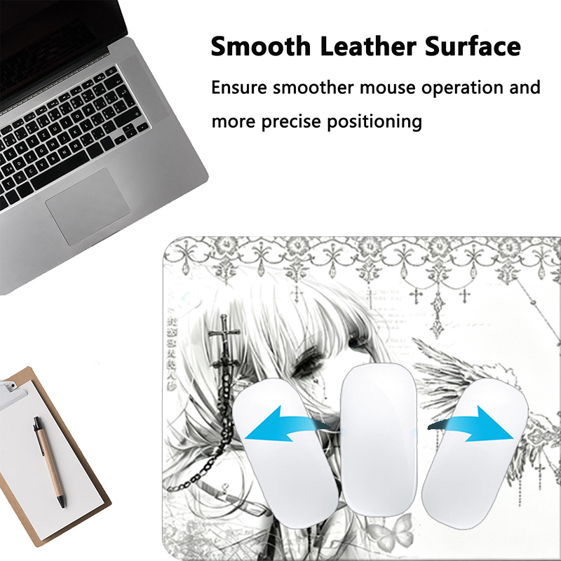 Leather Mousepad Black White A - Gaming Keyboard Nearby recension och pris