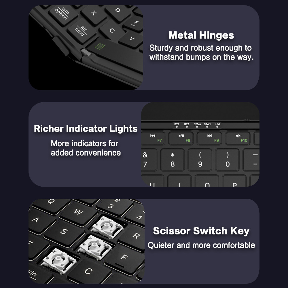 JOMAA Foldable Bluetooth Keybo - Gaming Keyboard No Number Pad recension och pris
