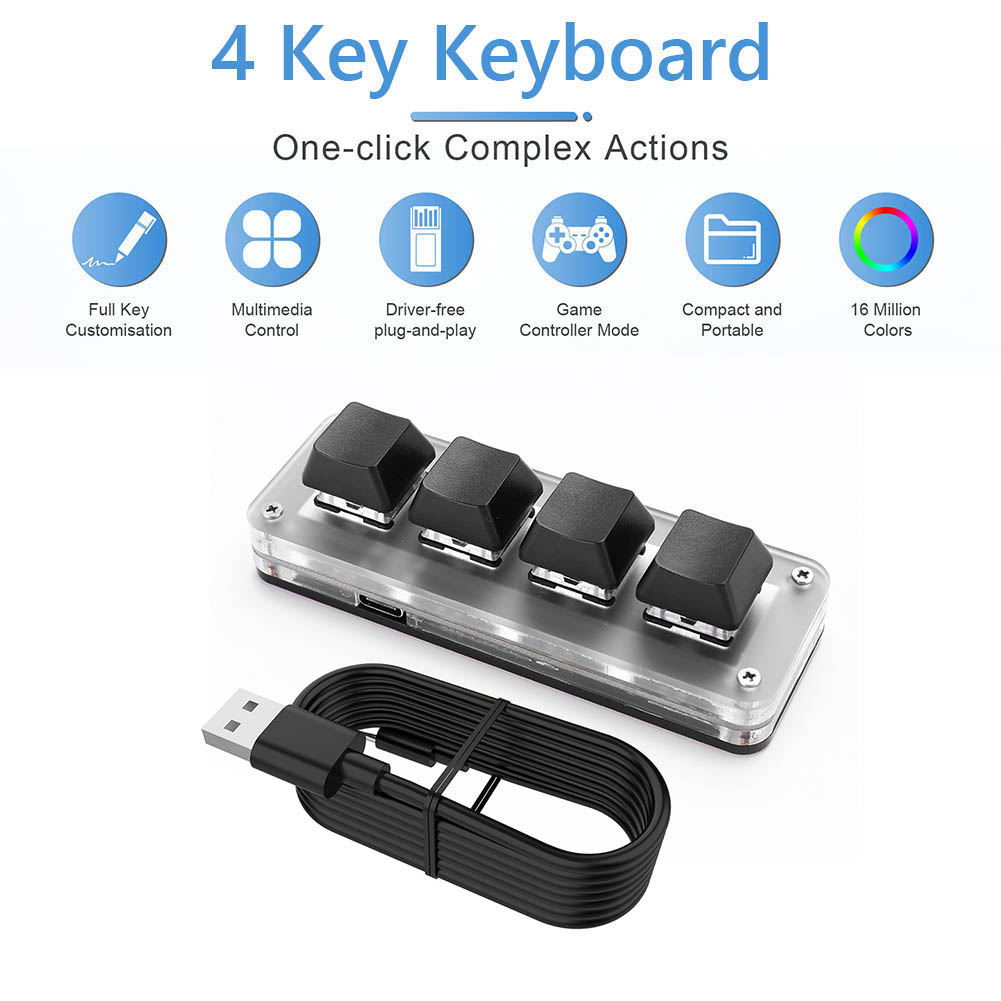 3 Key 1 Knob/4 Key One Handed  - Gaming Keyboard 1 Hand recension och pris