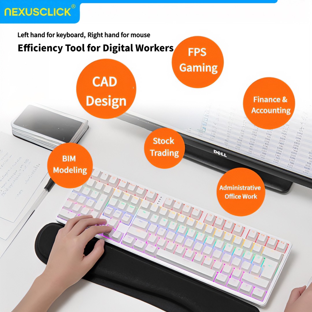 NexusClick Ergonomic Left Hand - Gaming Keyboard No Number Pad recension och pris